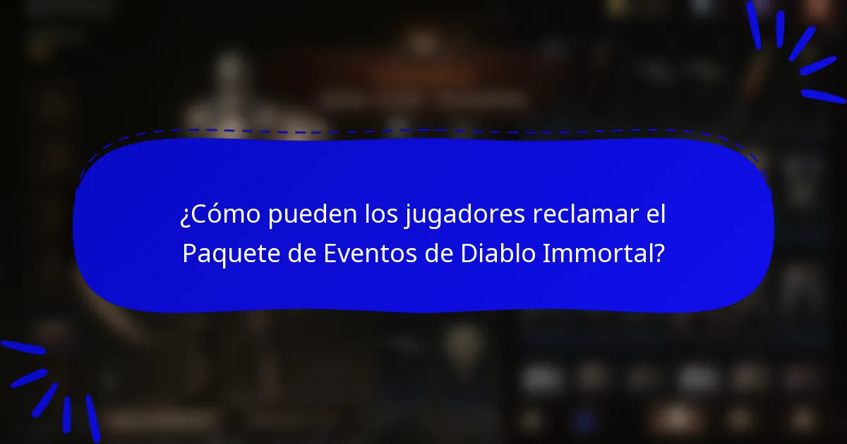 ¿Cómo pueden los jugadores reclamar el Paquete de Eventos de Diablo Immortal?