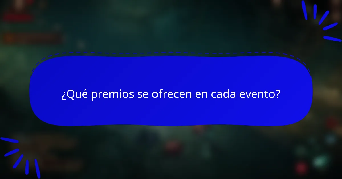 ¿Qué premios se ofrecen en cada evento?